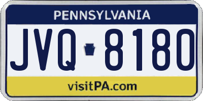PA license plate JVQ8180