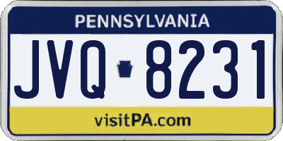 PA license plate JVQ8231