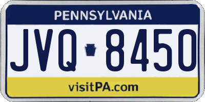 PA license plate JVQ8450