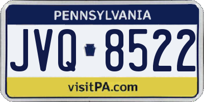 PA license plate JVQ8522