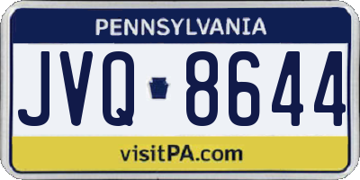 PA license plate JVQ8644