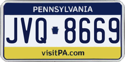 PA license plate JVQ8669