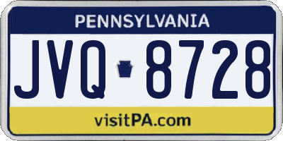 PA license plate JVQ8728