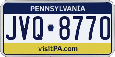 PA license plate JVQ8770