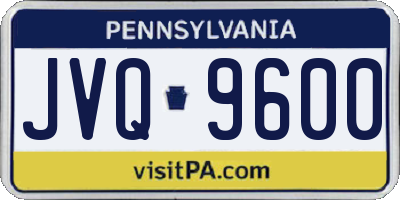 PA license plate JVQ9600