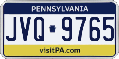 PA license plate JVQ9765