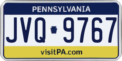 PA license plate JVQ9767