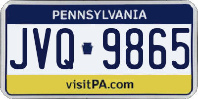 PA license plate JVQ9865