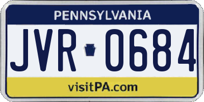 PA license plate JVR0684