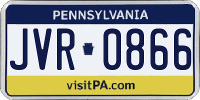 PA license plate JVR0866