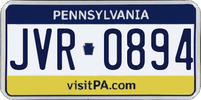 PA license plate JVR0894