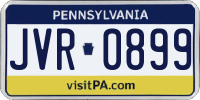PA license plate JVR0899