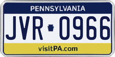 PA license plate JVR0966