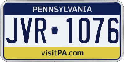 PA license plate JVR1076