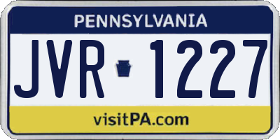 PA license plate JVR1227