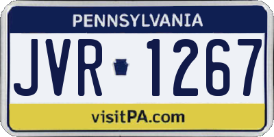 PA license plate JVR1267