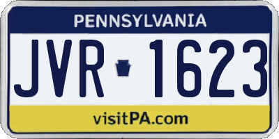 PA license plate JVR1623