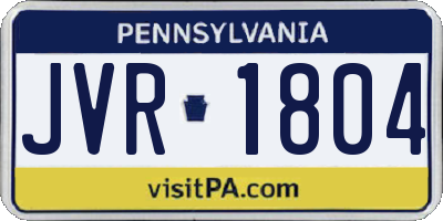 PA license plate JVR1804