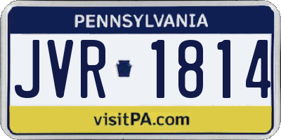 PA license plate JVR1814