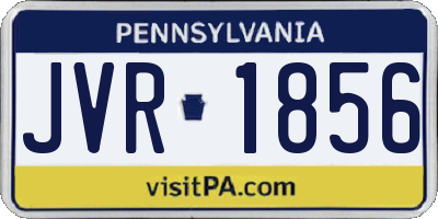 PA license plate JVR1856