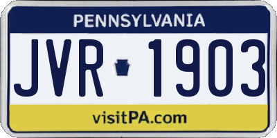 PA license plate JVR1903