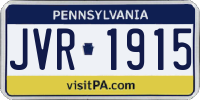 PA license plate JVR1915