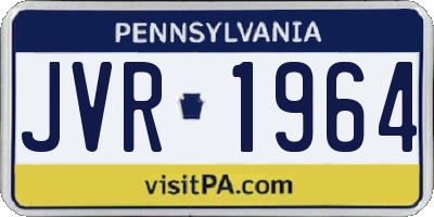 PA license plate JVR1964