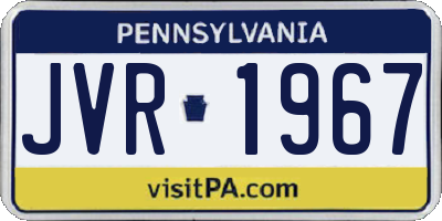 PA license plate JVR1967