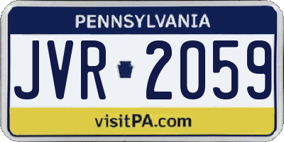 PA license plate JVR2059