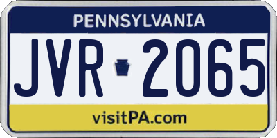 PA license plate JVR2065
