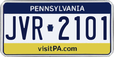PA license plate JVR2101