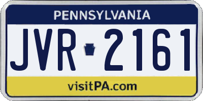 PA license plate JVR2161