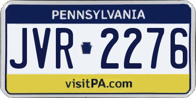 PA license plate JVR2276