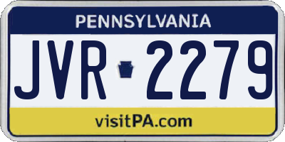 PA license plate JVR2279