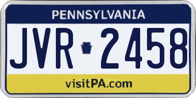PA license plate JVR2458