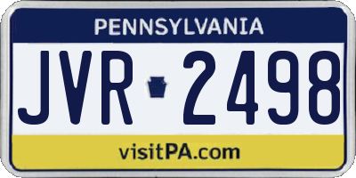 PA license plate JVR2498