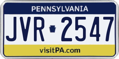 PA license plate JVR2547