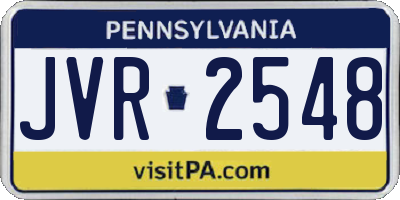 PA license plate JVR2548