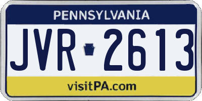PA license plate JVR2613