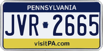 PA license plate JVR2665