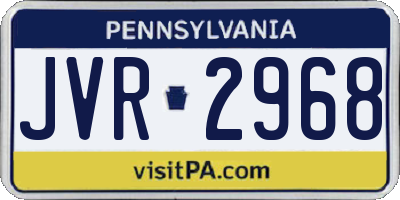 PA license plate JVR2968