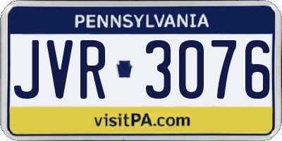 PA license plate JVR3076