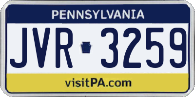 PA license plate JVR3259