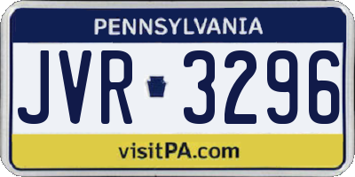 PA license plate JVR3296