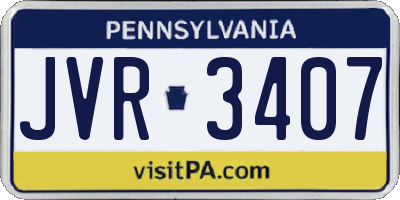 PA license plate JVR3407