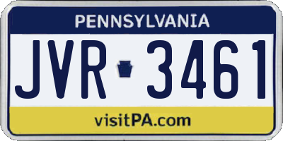 PA license plate JVR3461