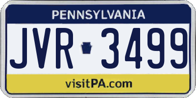 PA license plate JVR3499