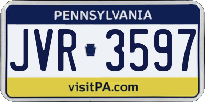 PA license plate JVR3597
