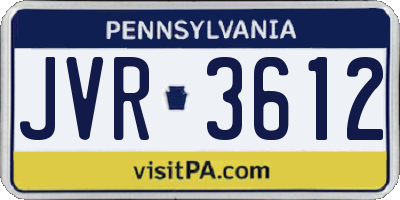 PA license plate JVR3612