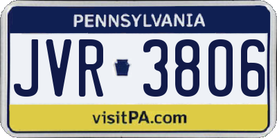 PA license plate JVR3806